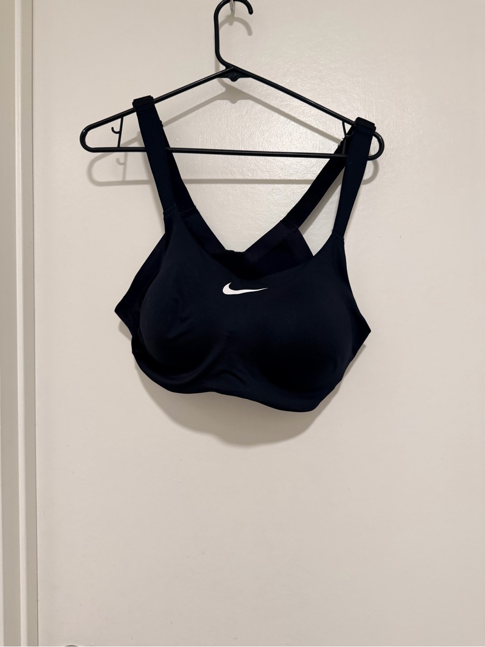 Nike Black Sports Bra with White Swoosh Logo